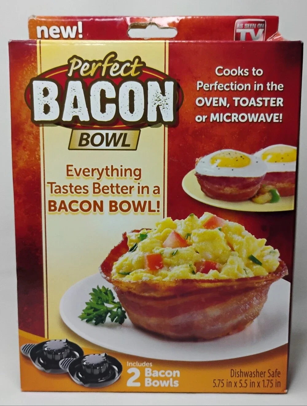 Perfect Bacon Bowl 2pc Set Quick Fast Easy Breakfast Dinner Microwave Cooking